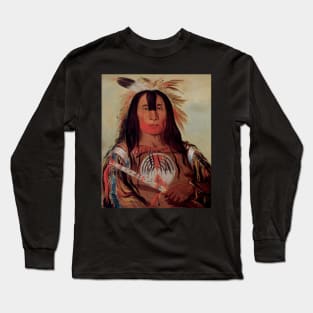 Native American Indian Portrait by George Catlin Long Sleeve T-Shirt